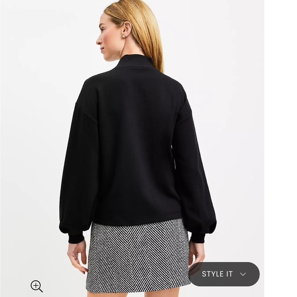 LOFT Large NWT Black Mock Neck Sweatshirt - Picture 5 of 6